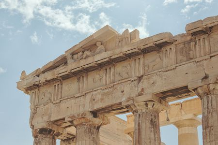 Friezes of the Parthenon, Athens, Greeceの写真素材