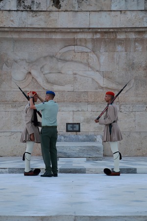 Evzone Guarding the Tomb of the Unknown Soldier, Athens, Greece