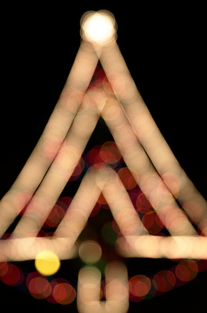 Christmas Tree Display Lights Bokehの写真素材