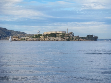 Alcatraz Island and Prison in San Francisco Bay, California, USAのeditorial素材