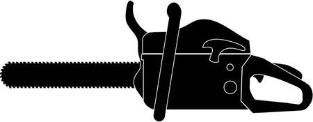 gasoline chainsaw isolated silhouette vector illustrationのイラスト素材