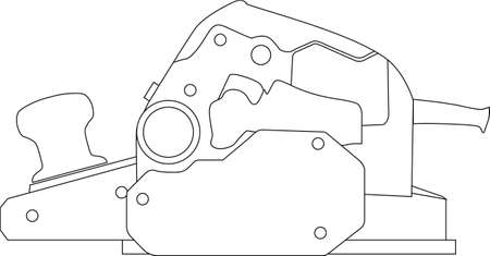 Electric planer repair tool outline vector illustration isolatedのイラスト素材