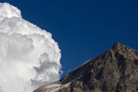 Clouds near the summitの写真素材