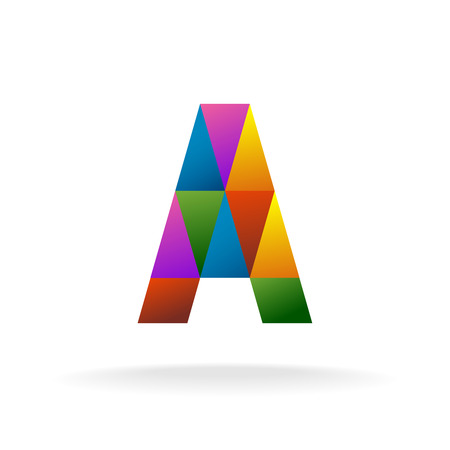 Letter A logo template. Color triangles.のイラスト素材