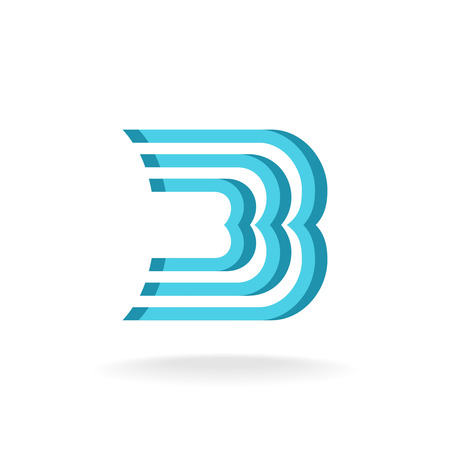 B letter logo template. Parallel lines style.のイラスト素材