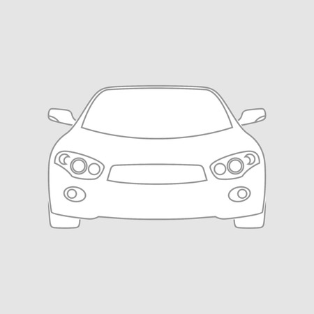 Sedan car wireframe front view. White fill in separate layer.のイラスト素材
