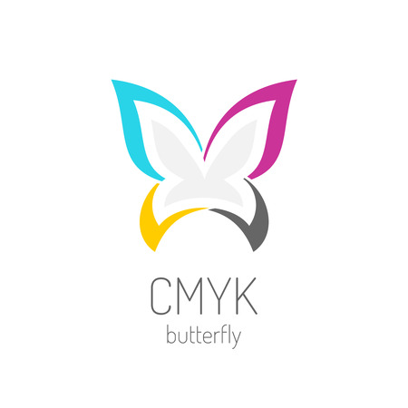 CMYK butterfly logo templateのイラスト素材