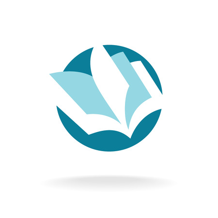 Open book pages logo templateのイラスト素材