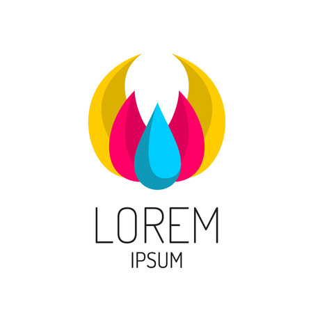Water drop with color fluids logo template. Extraction sign.のイラスト素材