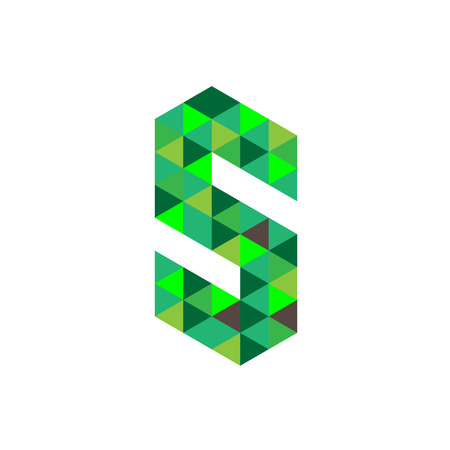 Letter S logo template. Green triangles concept.のイラスト素材