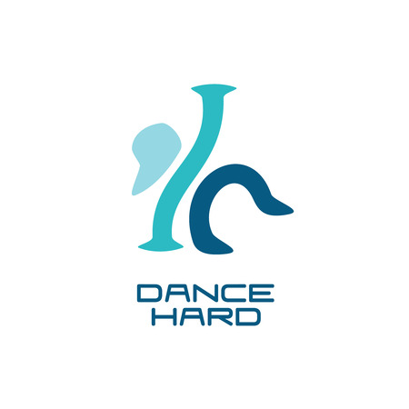 Modern dance school logo templateのイラスト素材