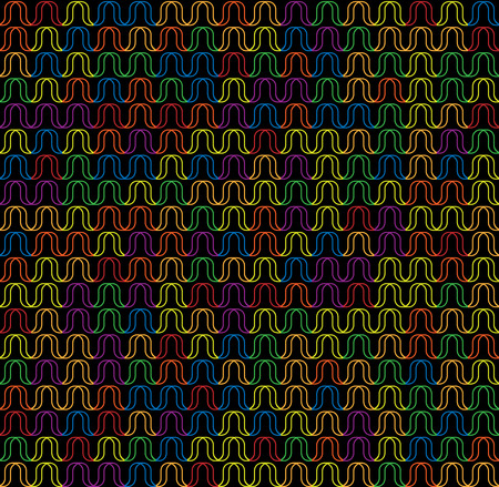 Wavy seamless pattern. Color ribbon outlines.のイラスト素材