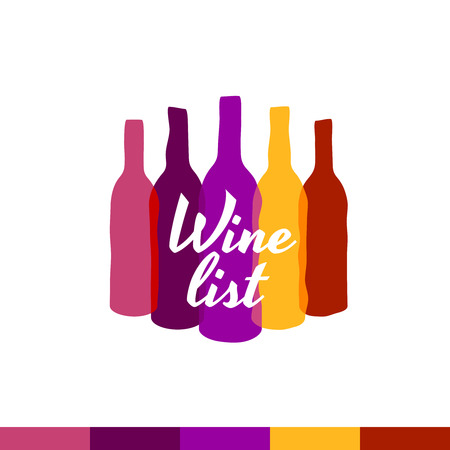 Wine list logo template. Menu title decoration. Transparency are flattened.のイラスト素材
