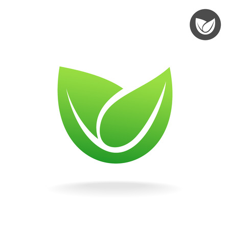 Green leaf vector icon. Eco symbol.のイラスト素材