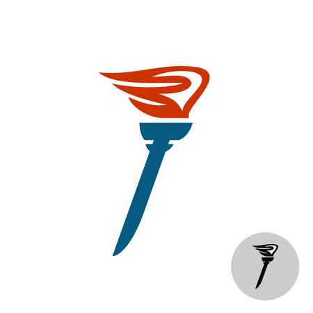 Burning torch icon. Triumph sign.のイラスト素材