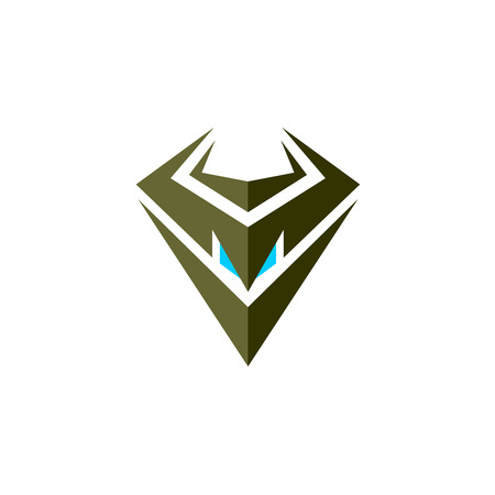Evil robot head. Symbol of a clan, race or community.のイラスト素材