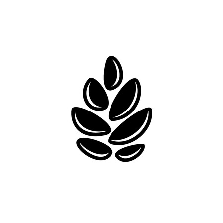 Simple cereal sign. Pine cone or hop symbol. Wheat corn logo.のイラスト素材
