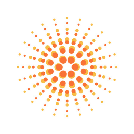 Sun burst round orange particles signのイラスト素材