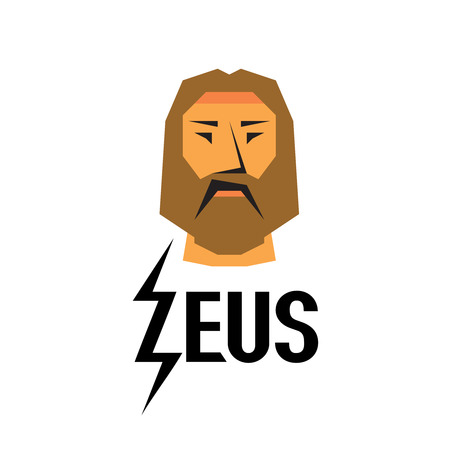 Zeus head logo with typeのイラスト素材