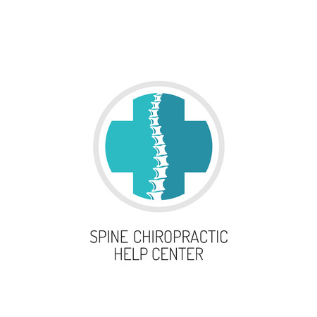 Spine chiropractic, diagnostic and help center logo templateのイラスト素材