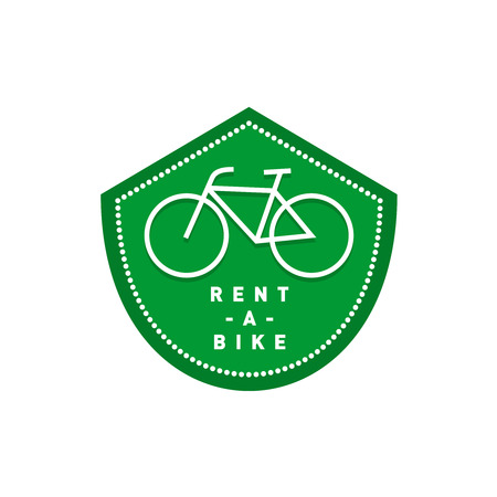 Bike rental logo. Bicycle shop signboard.のイラスト素材