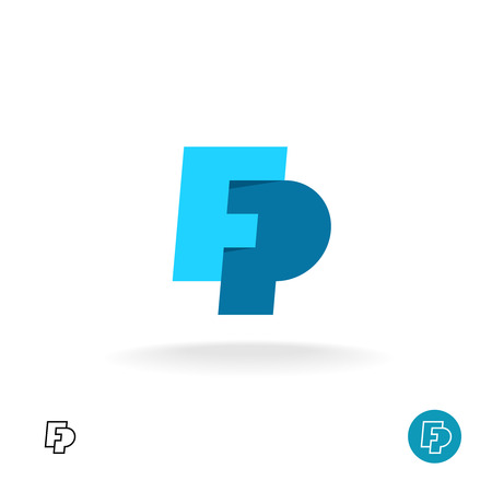 F and P letters together monogram logoのイラスト素材
