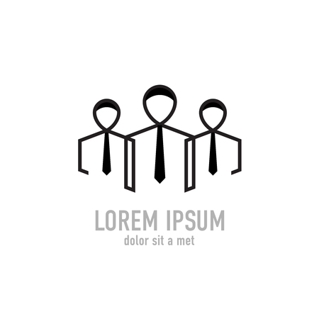 Business people black silhouettes logoのイラスト素材