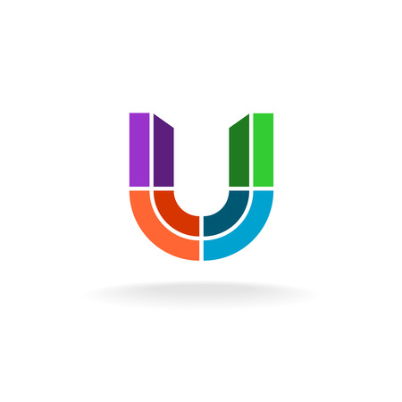 Letter U colorful logoのイラスト素材