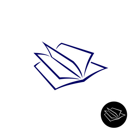 Simple open book thin lines style elegant iconのイラスト素材
