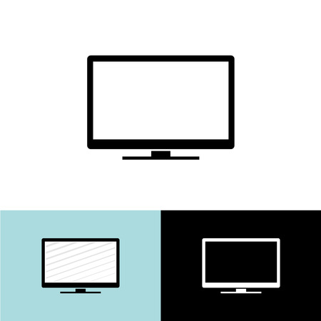 Modern led tv set simple black iconのイラスト素材
