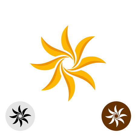 Orange elegant sun icon. Eight sharp blades.のイラスト素材