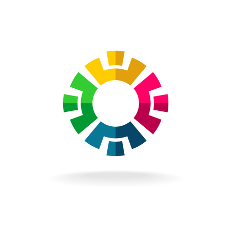 Social network icon concept. Four different people in a circle.のイラスト素材