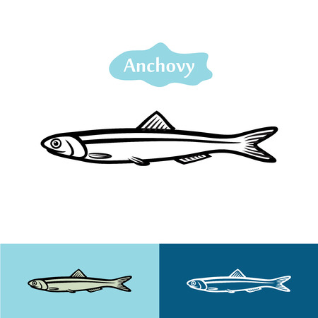 Anchovy vector silhouette  のイラスト素材