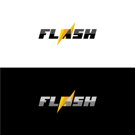 Dynamic flash text icon with lightningのイラスト素材