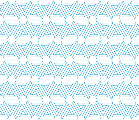 3d illusion impossible triangles seamless pattern background. Linear industrial geometric construction style.のイラスト素材