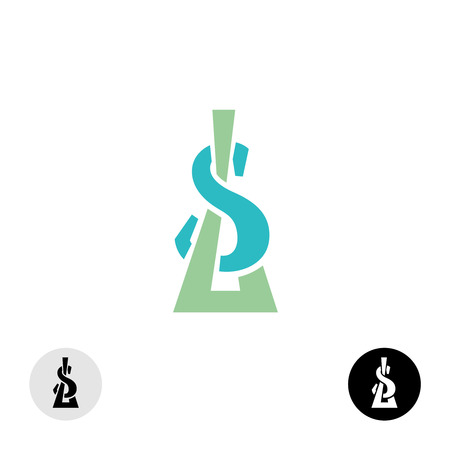 Letters S and L initials monogram iconのイラスト素材