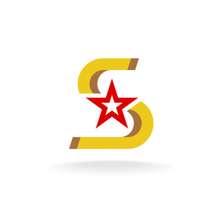 Letter S with star in a centerのイラスト素材