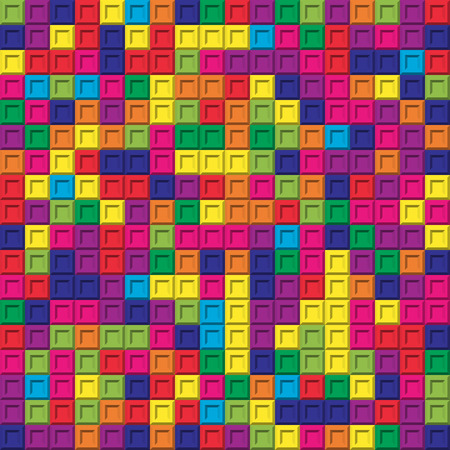 Colorful square bricks mosaic seamless pattern background textureのイラスト素材