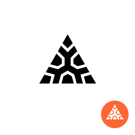 Triangle ancient tribal style . Monumental strong sign.のイラスト素材