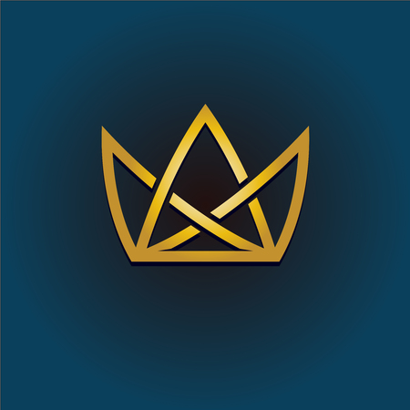 Golden crown linear. Simple style crown illustration.のイラスト素材