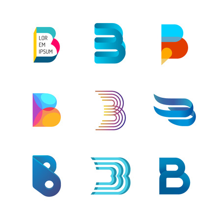 Letter B logo set. Color icon templates design.の写真素材