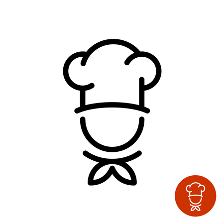 Chef in a cooking hat outline logoのイラスト素材