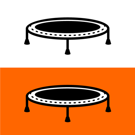 Trampoline for jumping simple black symbol. Perspective front view icon.のイラスト素材