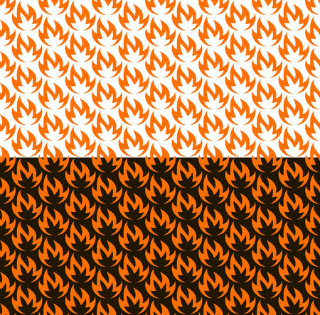 Fire seamless pattern on black and white background.のイラスト素材