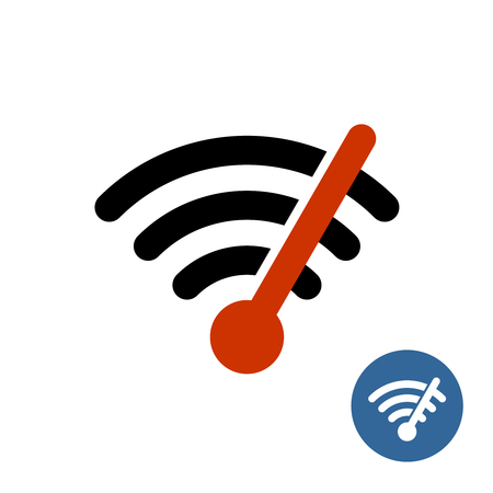 Wireless internet icon with speedometer arrow.のイラスト素材