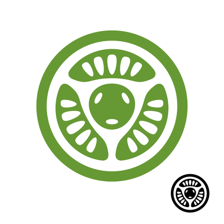 Jalapeno hot chili green pepper cut slice icon. Ingredient for pizza, burger or other food.のイラスト素材