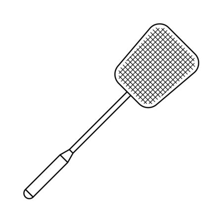 Fly swatter. Anti-fly weapon simple illustration. Flyswatter insect killing tool. Adjustable stroke width.のイラスト素材