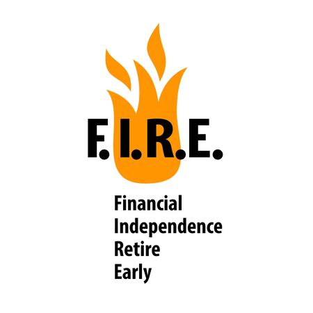 FIRE - financial independence retire early conception logo.のイラスト素材