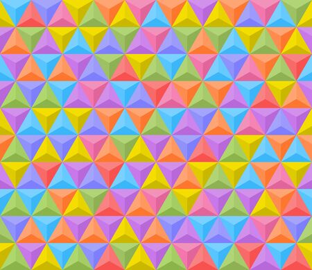 3d shadowed colorful triangles seamless pattern backgroundのイラスト素材