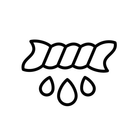 Wring out and squeez cloth symbol with falling water drops. Adjustable stroke width.のイラスト素材
